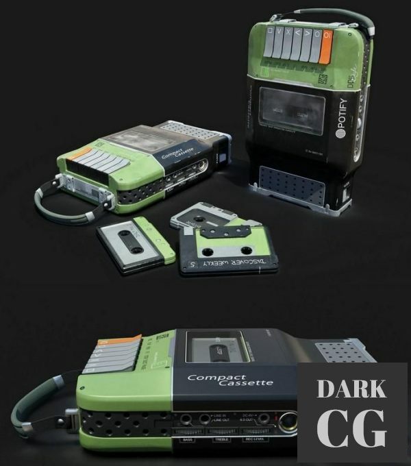 3D Model POTIFY Compact cassette player