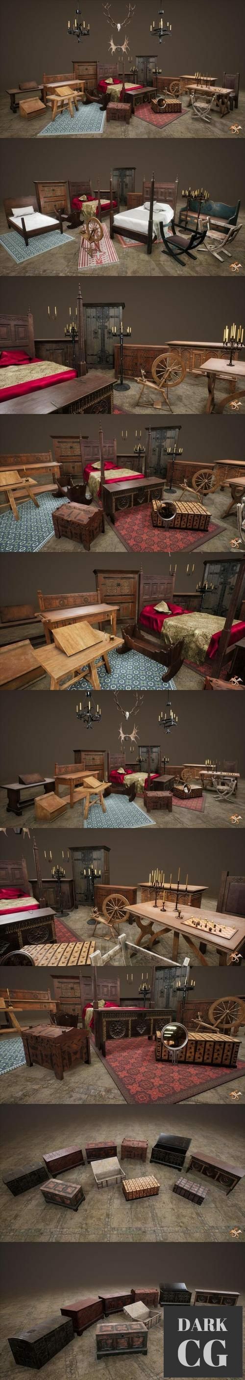 Unreal Engine Medieval Props Furniture