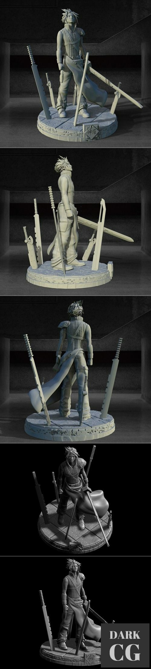 Cloud Strife 1-8 – 3D Print