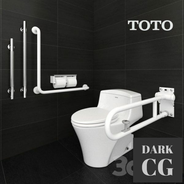3D Model Toto toilets CW923SGUR and Accessible equipment