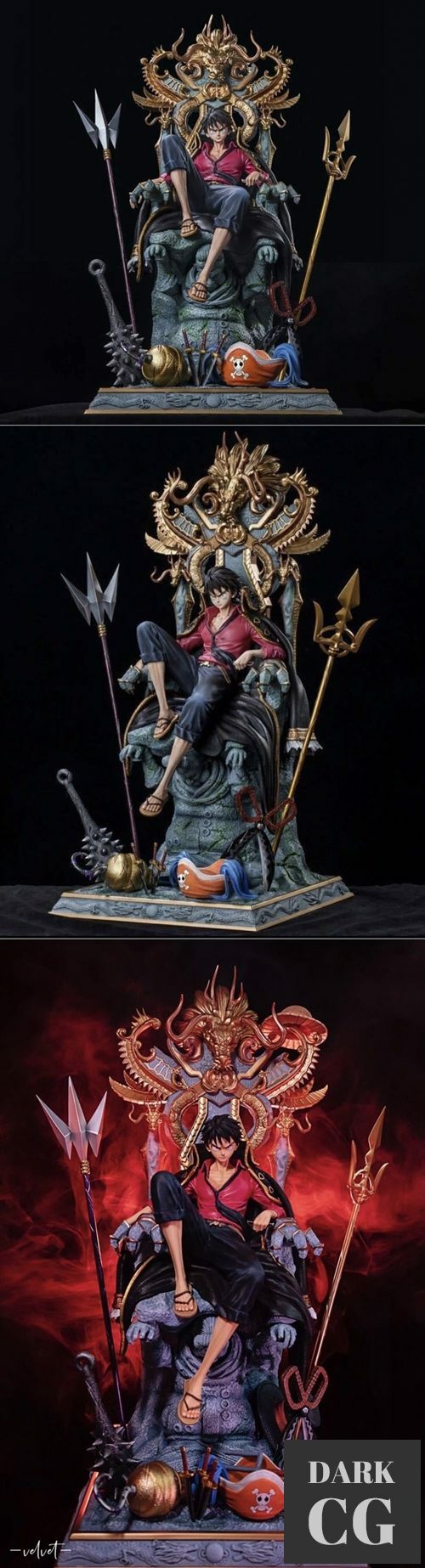 Luffy on Throne - King of Pirates - One Piece – 3D Print