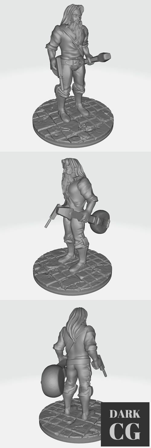 Music man with pistolgk – 3D Print