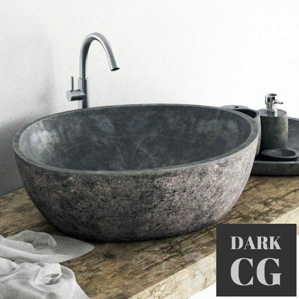 3D Model Stone washing bathroom