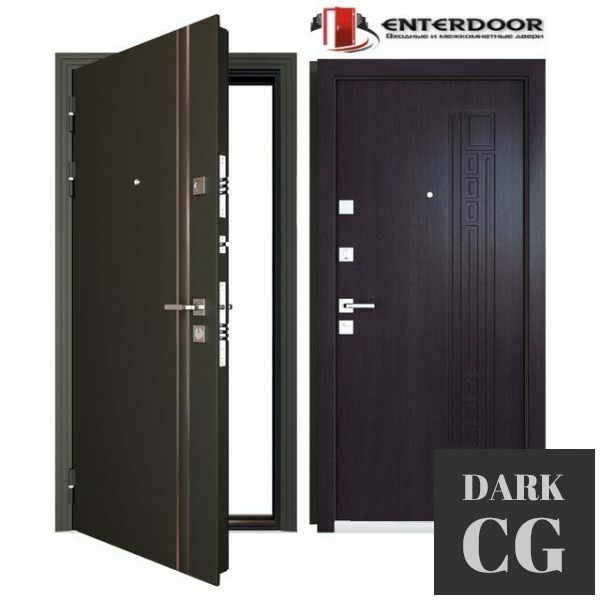 3D Model Entrance metal door EnterDoor KvadroLine