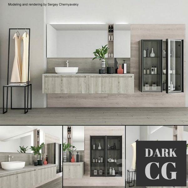 3D Model Bathroom furniture set Rush