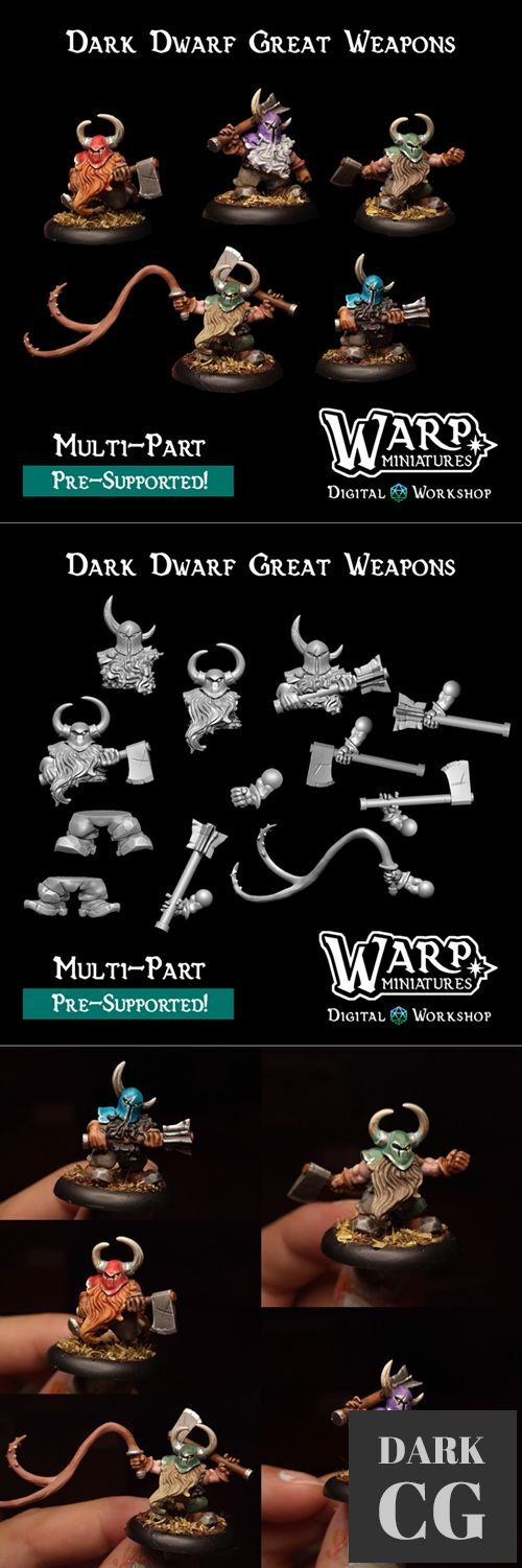 Dark Dwarf Great Weapons – 3D Print