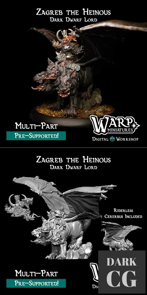 Zagreb the Heinous - Dark Dwarf Lord – 3D Print