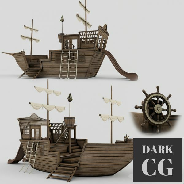 3D Model Ship playground for kids