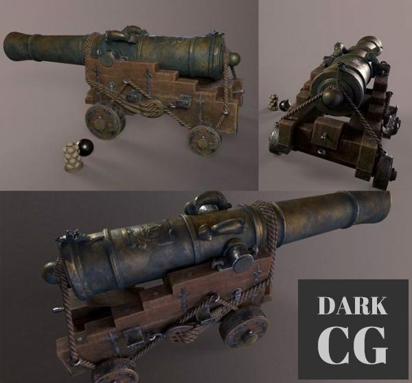 3D Model Naval 24 pounder long gun