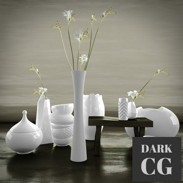 3D Model Vase with flowers