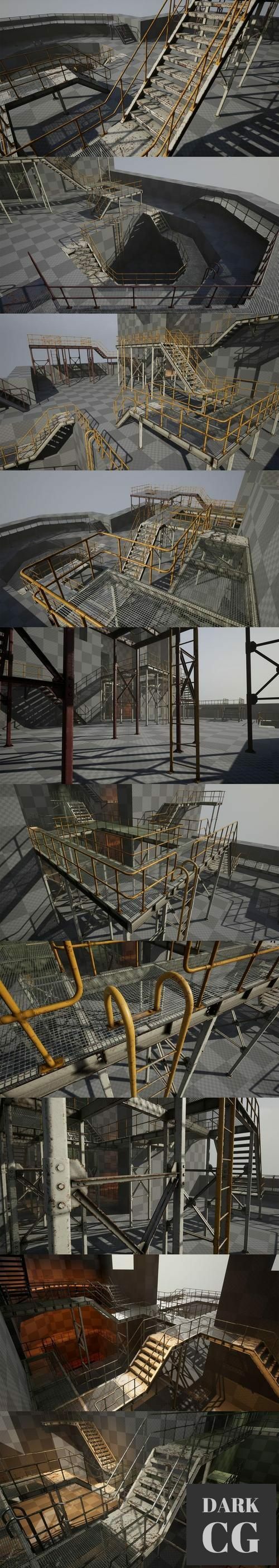 Unreal Engine Modular Industrial Catwalks Set