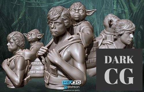 Luke and Yoda on Dagobah – 3D Print