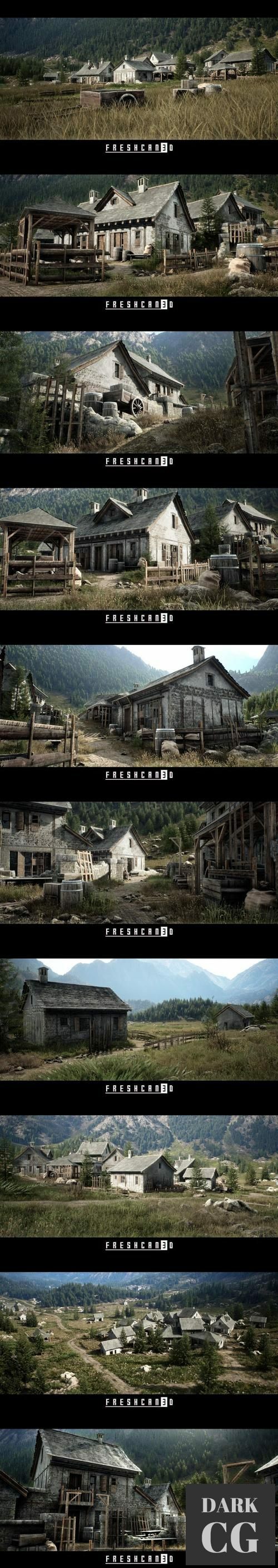 Unreal Engine Mountain Village Environment