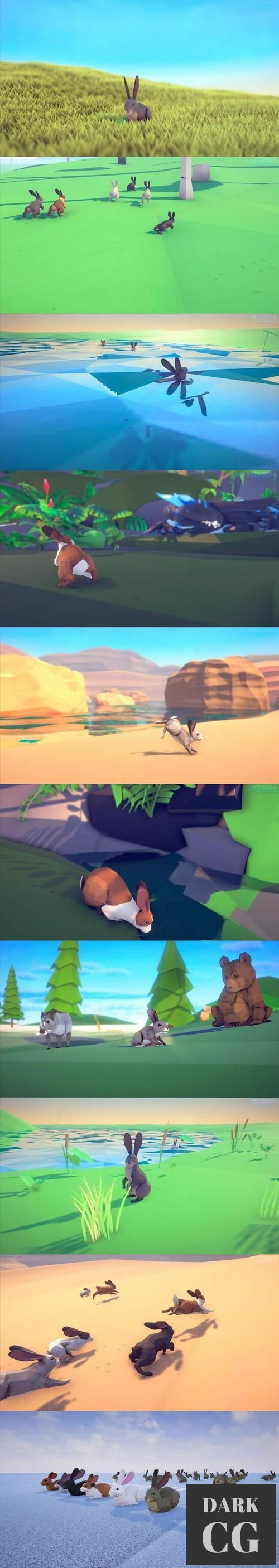 Unreal Engine Poly Art Rabbits