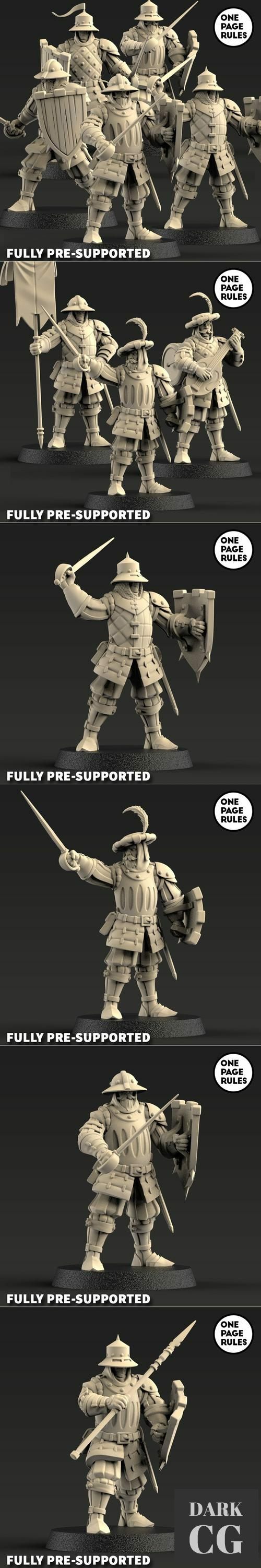 One Page Rules - Age of Fantasy Duchies of Vinci Militia – 3D Print