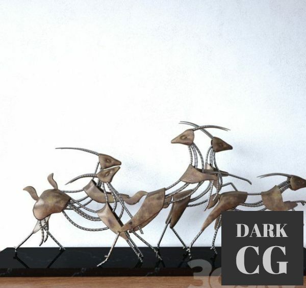 3D Model Deer Art Sculpture