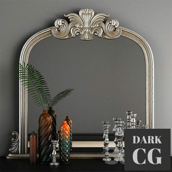 3D Model Haversham Overmantel Mirror