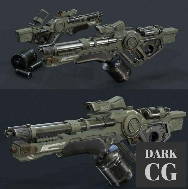 3D Model SciFI Rifle Concept
