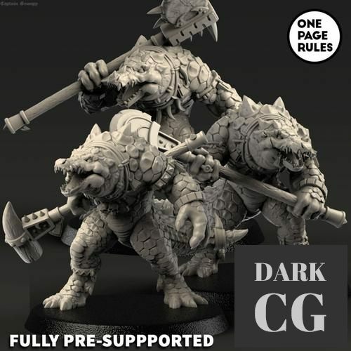 One Page Rules - Age of Fantasy Saurians Gators – 3D Print