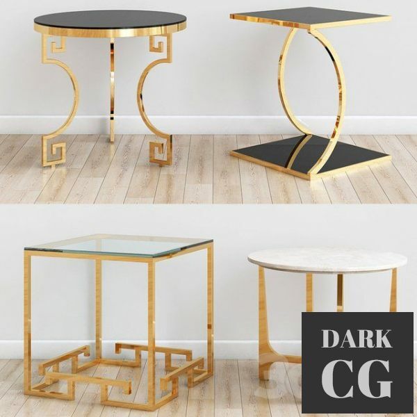 3D Model Gold side tables 2