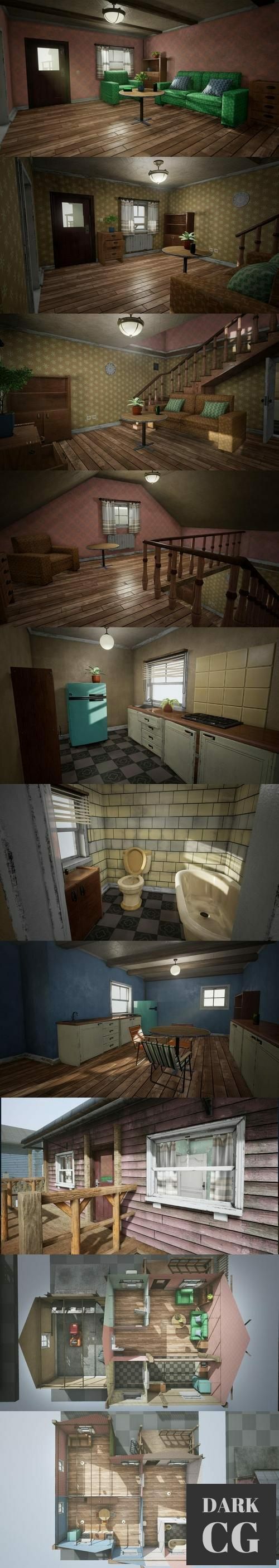 Unreal Engine USA style Houses with Interior