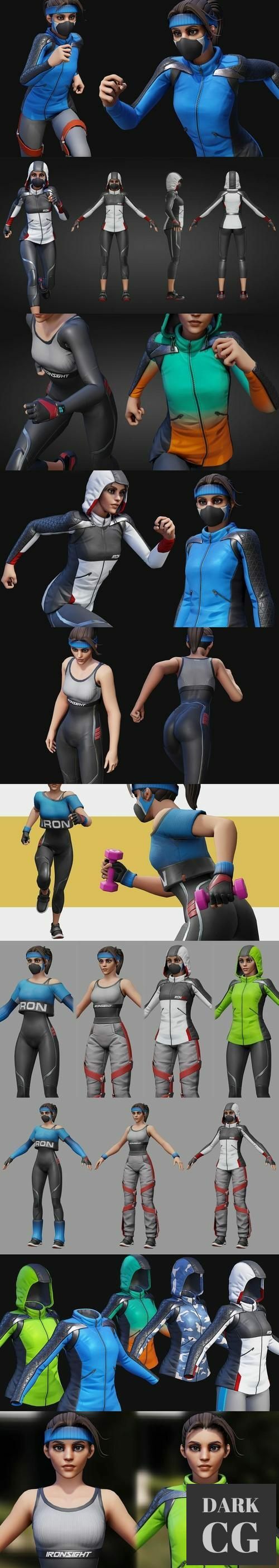Unreal Engine – Workout set for stylized female + male port