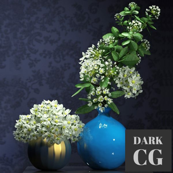 3D Model Bouquet of flowers in a vase