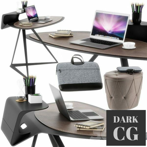 3D Model Cattelan Italia Storm desk set