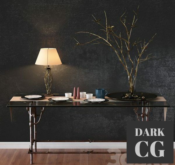 3D Model Ciani table with decor