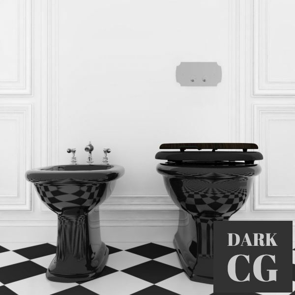 3D Model Toilet and bidet