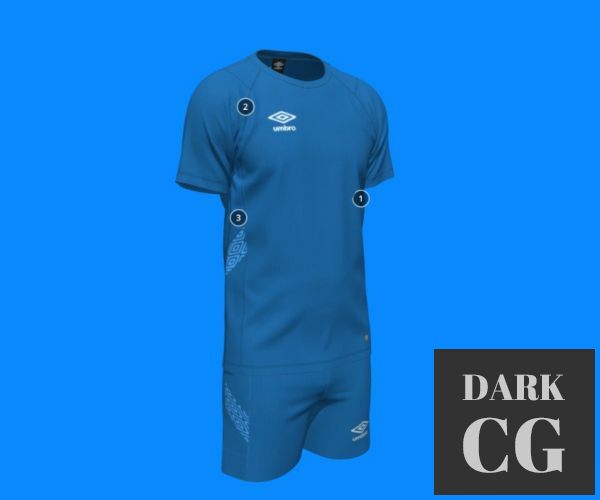 3D Model Umbro Core Recycled polyester jersey