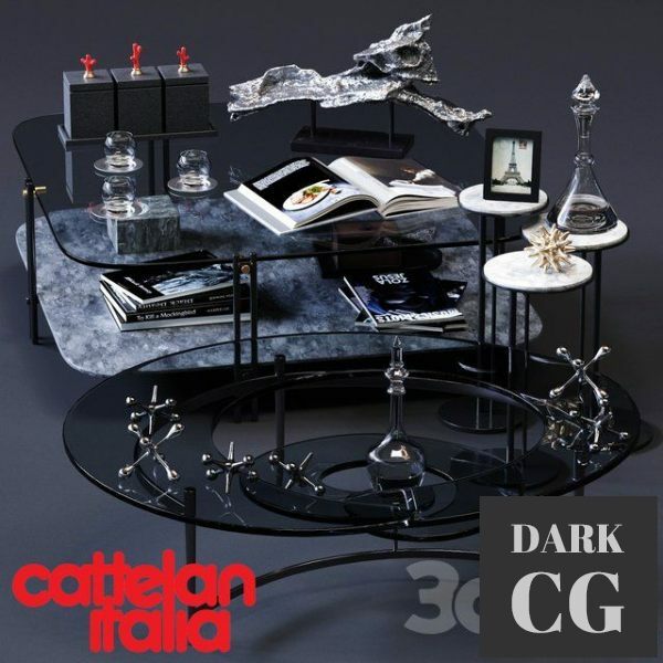 3D Model Cattelan Italia coffee tables set 01