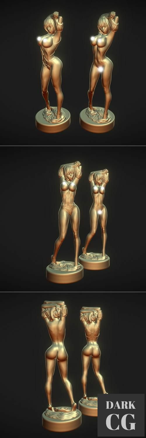 ﻿Printable Girl Anime3 2in1 – 3D Print