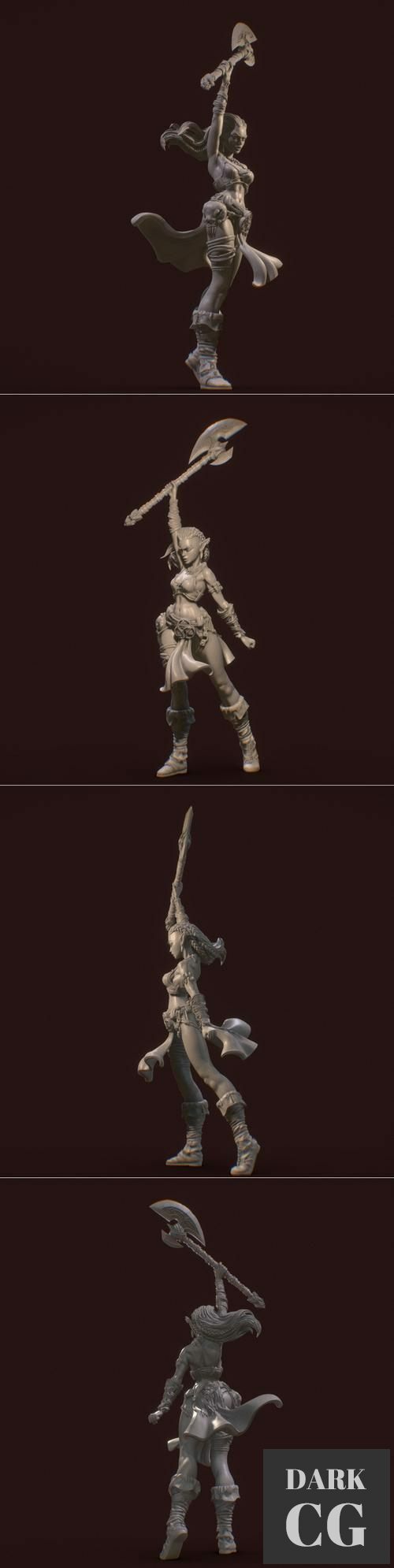 ﻿Sia The Elf Barbarian – 3D Print
