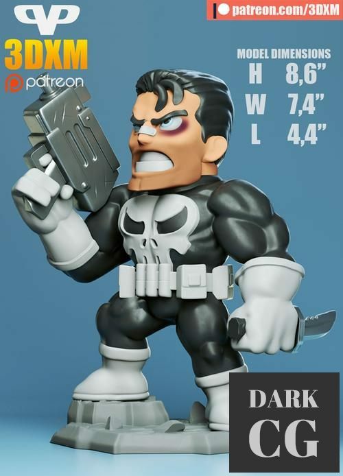 ﻿3DXM - Punisher Chibi – 3D Print