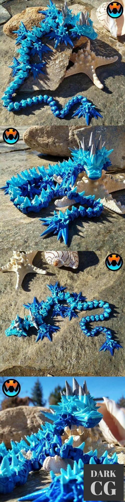 ﻿Void Sea Dragon, Articulating Flexi Wiggle Pet, Print in Place, Fantasy Serpent – 3D Print