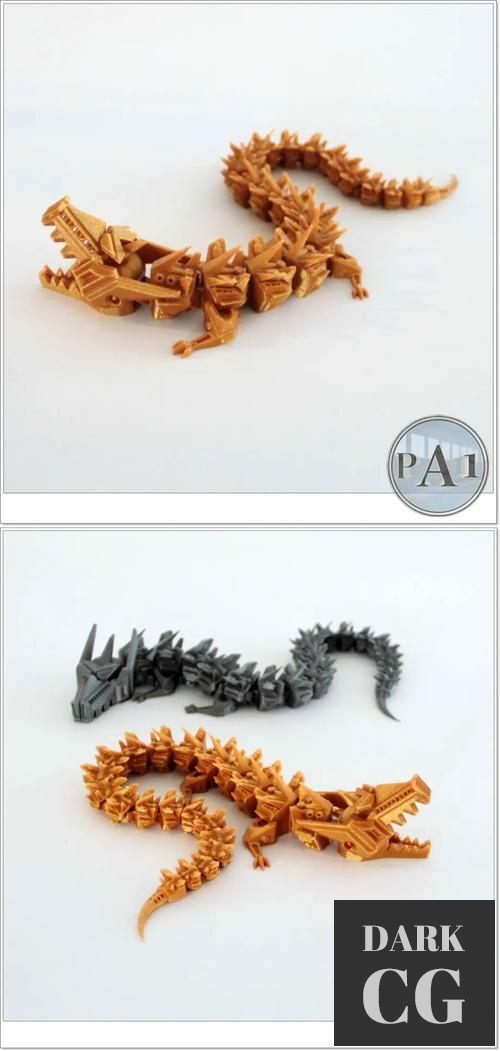 ﻿Articulated dragon robot with moving jaws – 3D Print