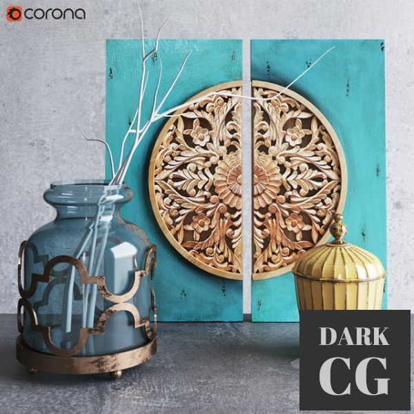 3D Model Decorative set in ethnic style