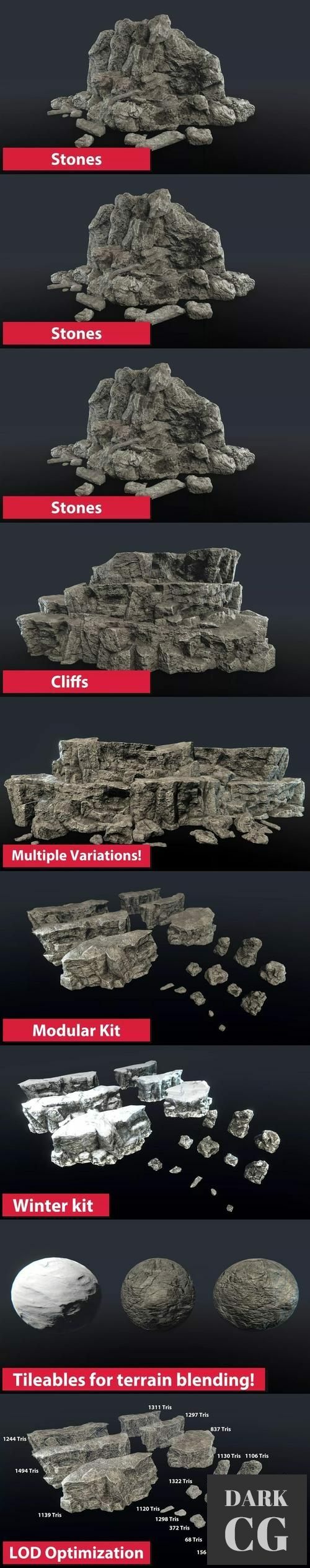 Unity Asset Store Cliffs Stones