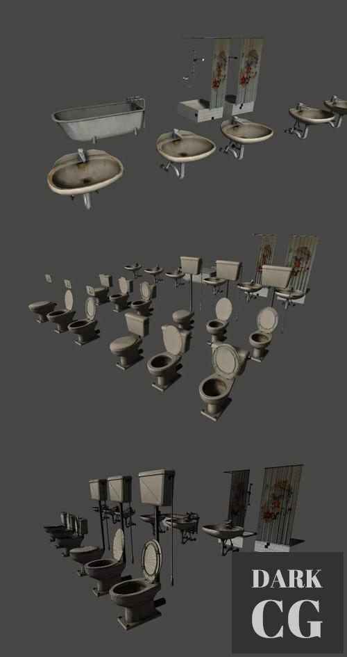 Unity Asset Store Dirty bathroom collection
