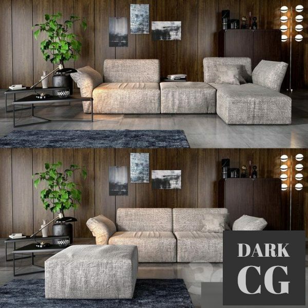 3D Model Bonaldo Cortina sofa