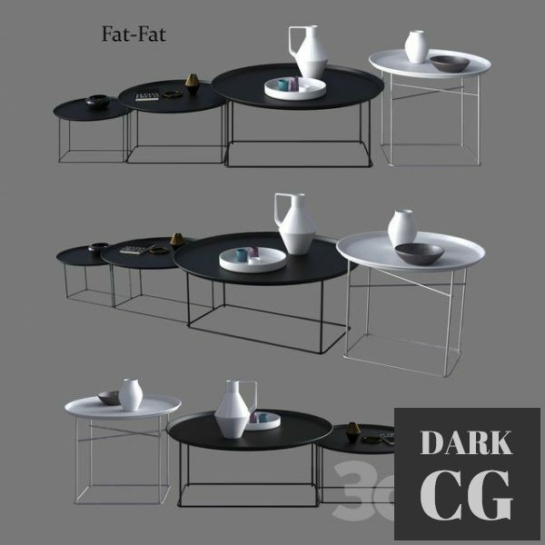 3D Model B B Italia Maxalto Coffee Small Tables Fat Fat