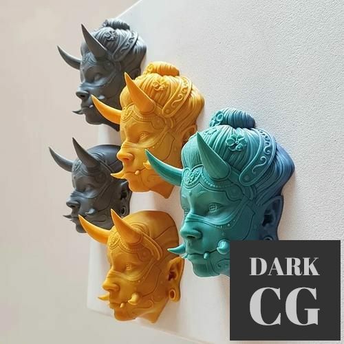 ﻿Hannya Chunari Wall Mask – 3D Print
