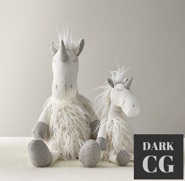 3D Model WOOLY plush unicorn