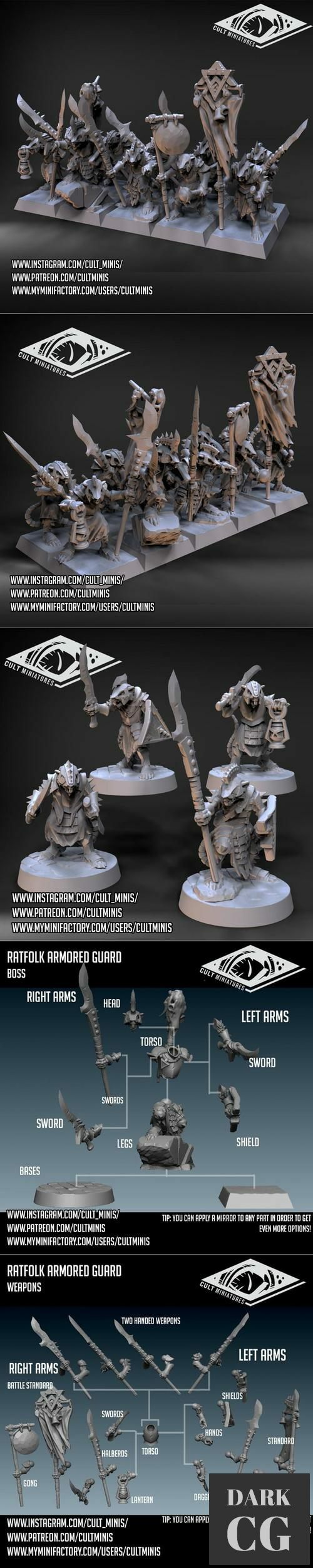 ﻿Ratfolk Armored Guard and Armored Boss – 3D Print