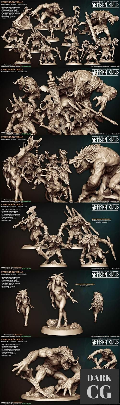 ﻿Artisan Guild -  Svartwood Trolls March 2022 – 3D Print
