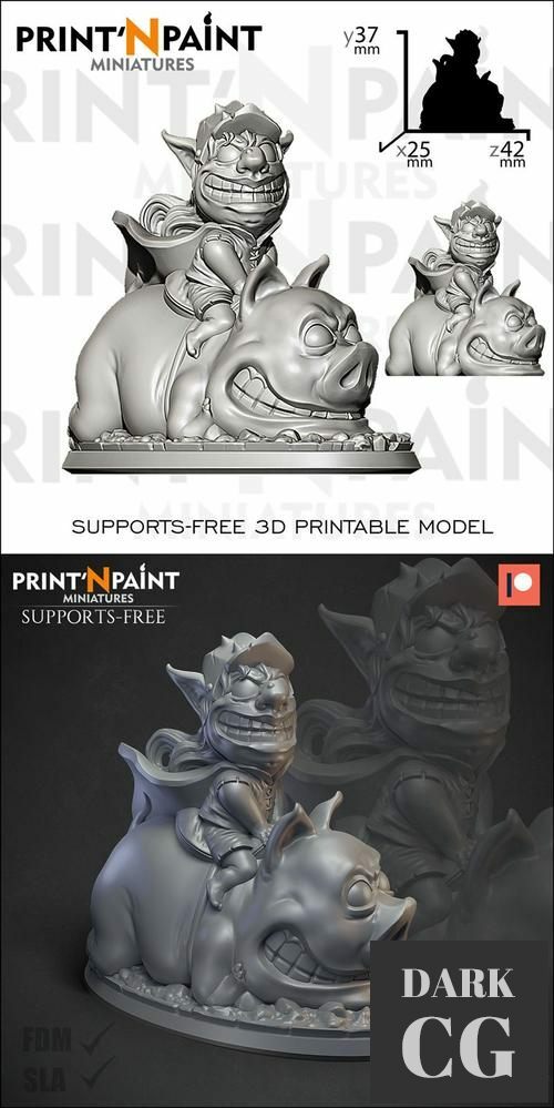 ﻿Goblin Pig Rider – 3D Print