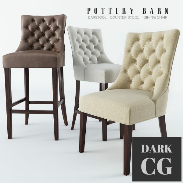 3D Model Pottery Barn Hayes Chair Collection