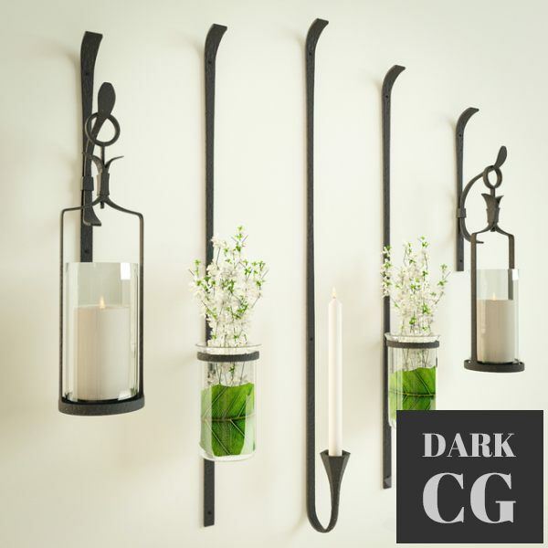 3D Model Flowers and candles