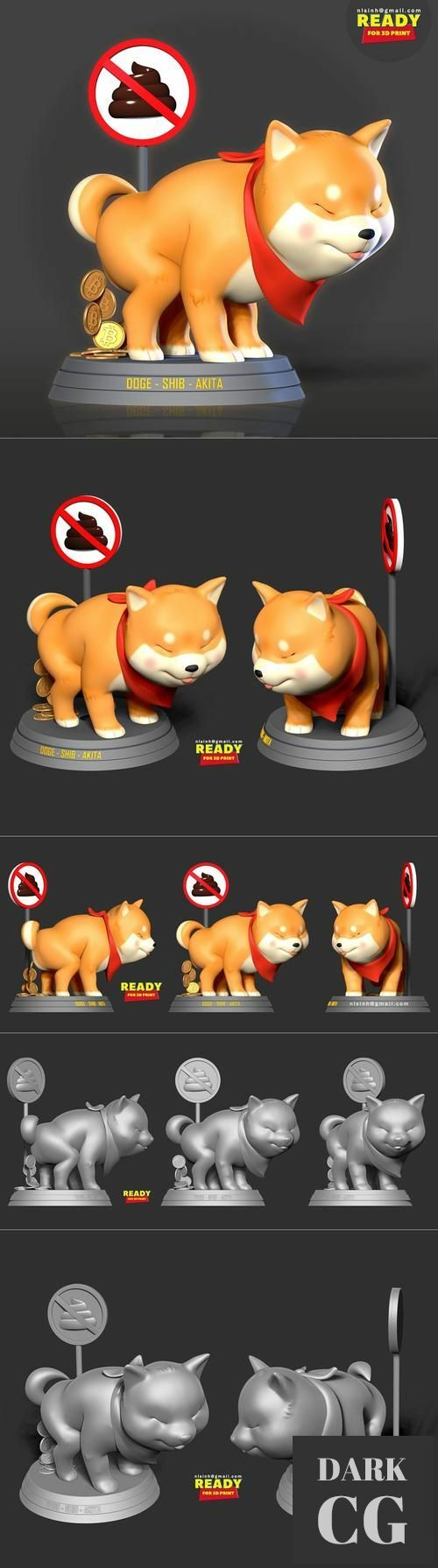 ﻿Shiba with cryptocurrency – 3D Print